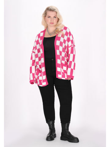 myMo ROCKS Women Plus Size Sweater in pink white