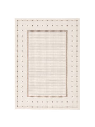 Pergamon In & Outdoor Teppich Flachgewebe Campus Bordüre in Beige