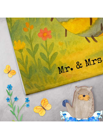 Mr. & Mrs. Panda handtuch gäste wc Biene Blume Design mit Spruch in Weiß