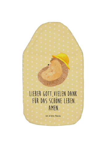 Mr. & Mrs. Panda Wärmflasche Igel Beten mit Spruch in Gelb Pastell