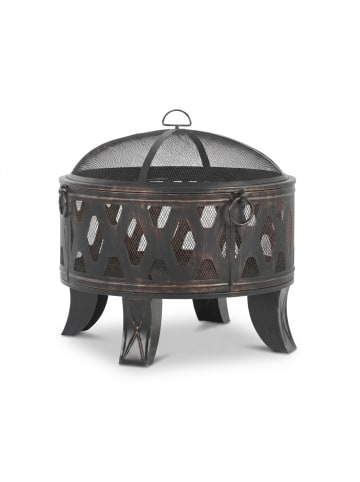 relaxdays Feuerschale in Schwarz/ Bronze - (H)58 x Ø 66 cm