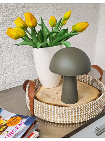 Coen Bakker LED Pilz Tischlampe IP44 Innen & Außen 15x21cm in Taupe