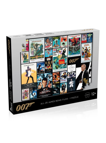 Winning Moves Puzzle - James Bond Movie Poster 1000 Teile - all 25 Bonds in bunt