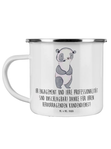 Mr. & Mrs. Panda Emaille Becher Kundendienstmitarbeiter Held mit... in Weiß