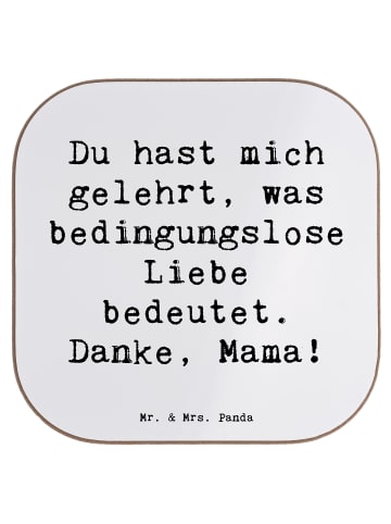Mr. & Mrs. Panda Getränkeuntersetzer Spruch Mama Liebe mit Spruch in Weiß
