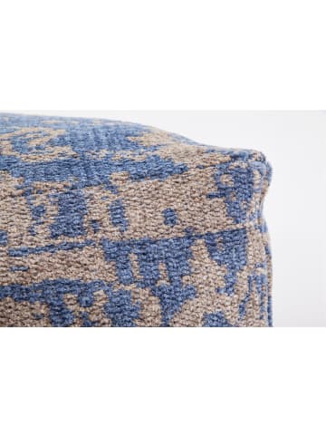 Kayoom Retro Sitzkissen Paramount Pouf & Cushion Set 80cm x 80cm in taupe - blau