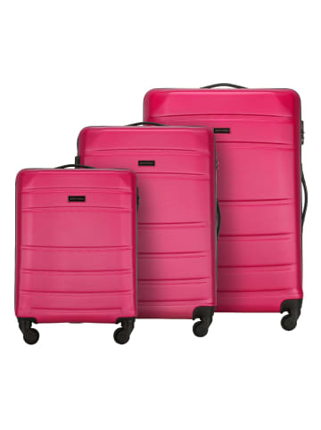 Wittchen 3tlg. Koffer Set Globe line Kollektion (H)77 x(B)54x(T)29cm in Rosa