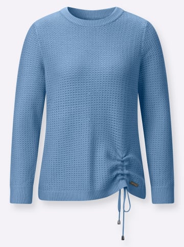 WITT WEIDEN Rundhals-Pullover in mittelblau