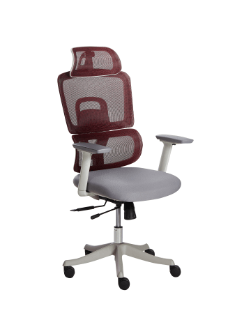 Beliani Bürostuhl ALLY in Rot/Grau/Weiß - (W) 50 x (H) 119 x (L) 68 cm