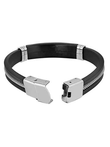 Adeliás Herren Armband – Silikonarmband aus Silikon 19 cm in schwarz