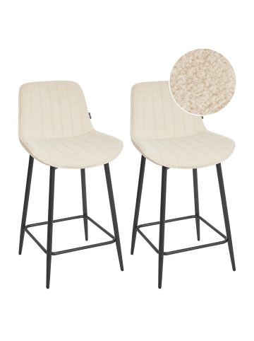 Beliani 2-tlg Barhocker DUBROVNIK in Beige/Schwarz