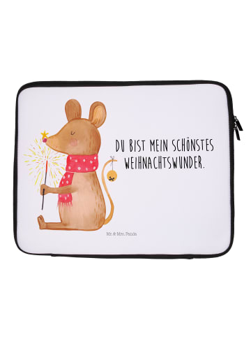 Mr. & Mrs. Panda Notebook Tasche Maus Weihnachten mit Spruch in Weiß