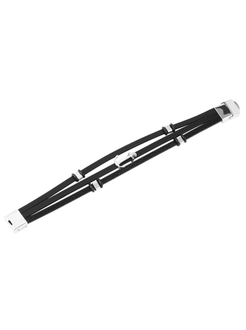 Adeliás Unisex Armband – Lederarmband aus Leder 21,5 cm in schwarz