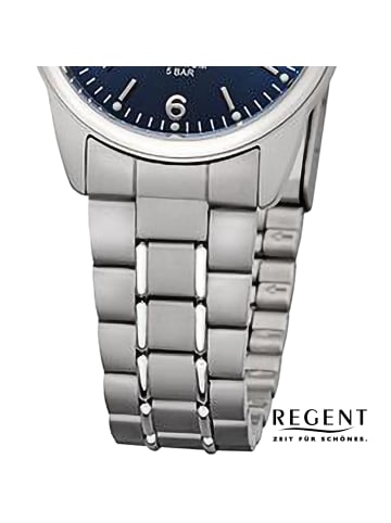 Regent Analog-Armbanduhr Regent Metallarmband grau, silber klein (ca. 27mm)