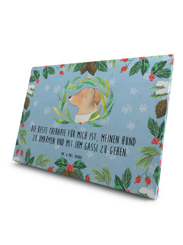 Mr. & Mrs. Panda Tee Adventskalender Hund Blumen mit Spruch in Eisblau