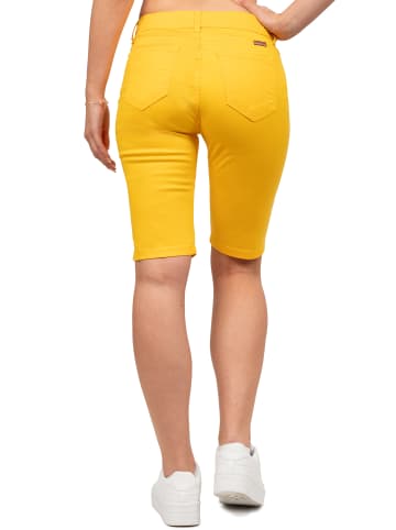Cipo & Baxx Cipo & Baxx Damen Straight Fit Capri Hose Mid Waist WK186 Yellow W25/