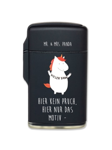 Mr. & Mrs. Panda Gasfeuerzeug Einhorn Dankeschön mit Spruch in Schwarz
