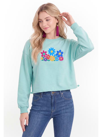 IZIA Women Sweatshirt in Aqua