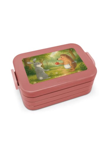 Mr. & Mrs. Panda Bento Box Hase Igel Design ohne Spruch in Rot Pastell