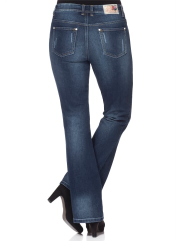 sheego by Joe Browns Bootcut-Jeans in dark blue denim