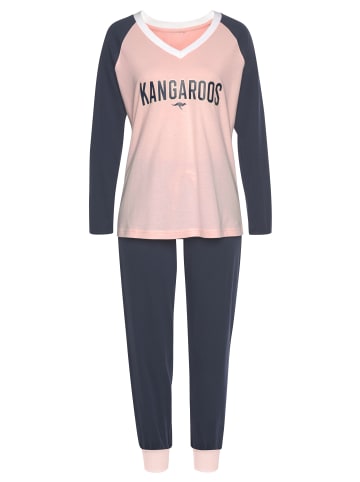 Kangaroos Pyjama in rosa-dunkelblau