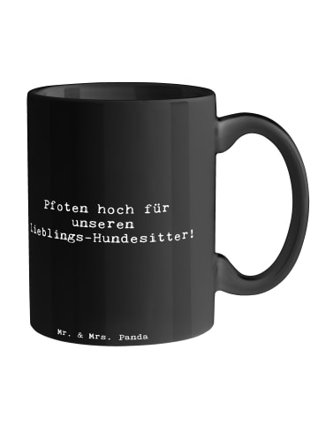 Mr. & Mrs. Panda Tasse Spruch Lieblings-Hundesitter mit Spruch in Schwarz
