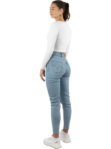 Janice 2 x Damen crop Langarmshirt hochgeschlossen Noia in Weiß