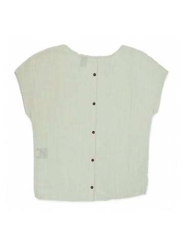 Jack Wolfskin Bluse Shirt Linen Look Top Damen kurzarm Bluse in Grau