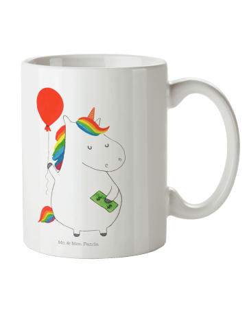 Mr. & Mrs. Panda Campingbecher Einhorn Luftballon ohne Spruch in Weiß
