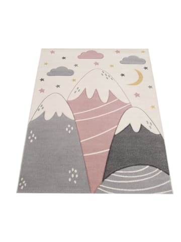 KADIMA DESIGN Kinderteppich Berge Kinderzimmer in Pink