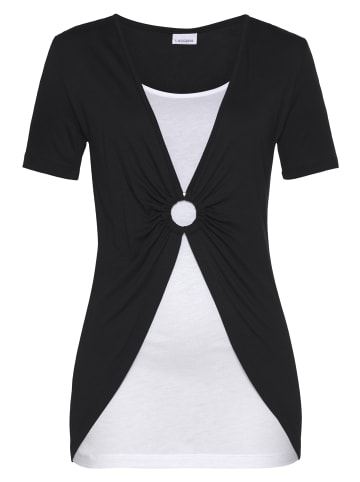 Vivance 2-in-1-Shirt in schwarz-weiß