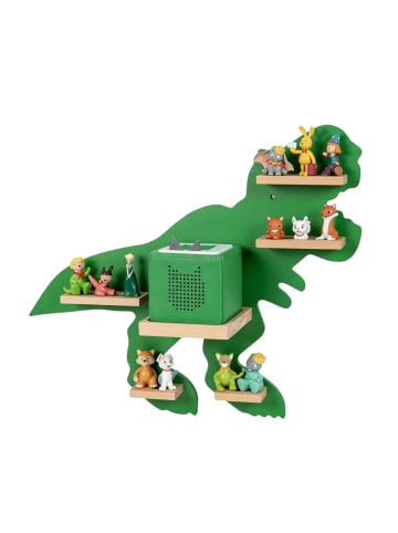 relaxdays Toniebox Regal "Dino" in Grün - (B)59 x (H)45 x (T)15 cm