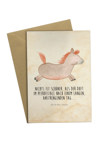 Mr. & Mrs. Panda doppelkarte Pferd Springen mit Spruch in Vintage