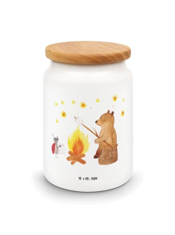 Mr. & Mrs. Panda Teedose Bär & Marienkäfer Lagerfeuer ohne Spruch in Weiß