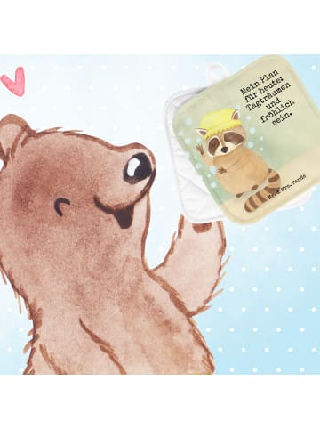 Mr. & Mrs. Panda topfhalter Waschbär Design mit Spruch in Weiß