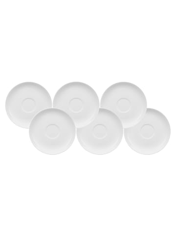 Villeroy & Boch 6er Set Café au lait-/ Suppenuntertasse Royal 18 cm weiß in weiß