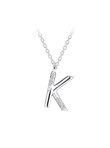 Alexander York Kette mit Buchstabenanhänger K in 925 Sterling Silber, 2-tlg.