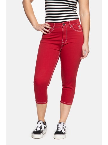 Queen Kerosin Queen Kerosin High Waist Slim Fit Capri Jeans Betty in rot