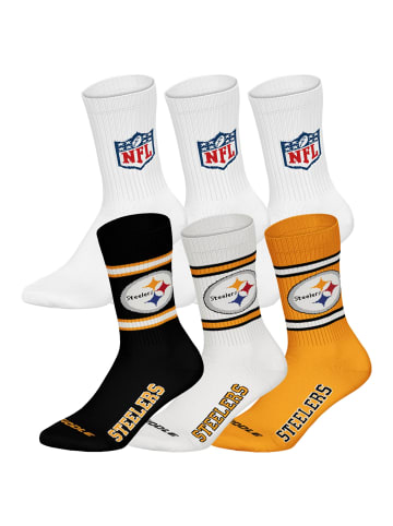 NFL Socken 6er Pack in Pittsburgh Steelers/Weiß