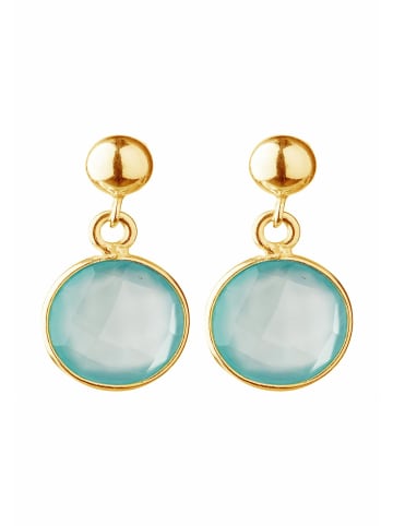 Gemshine Ohrringe Chalcedon in gold coloured