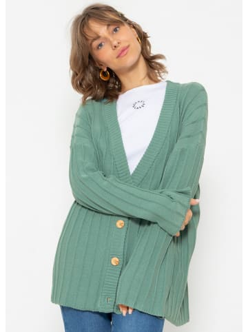 SASSYCLASSY Oversize Strick-Cardigan in grün