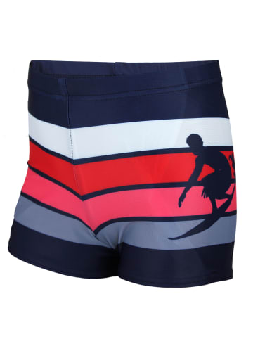 Aquarti Jungen Badehose Gestreift mit Motiven in rot/weiß