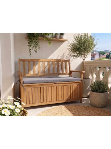 Beliani Gartenbank SOVANA in Braun/Grau - (W) 120 x (H) 91 x (L) 60 cm