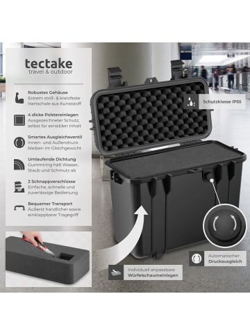 tectake Kamerakoffer Al 41 x 22 x 34 cm, schwarz