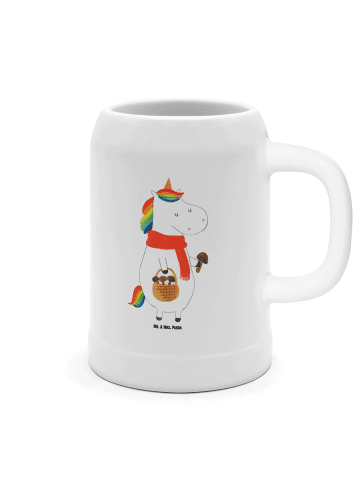 Mr. & Mrs. Panda Bierkrug Einhorn Pilz ohne Spruch in Weiß