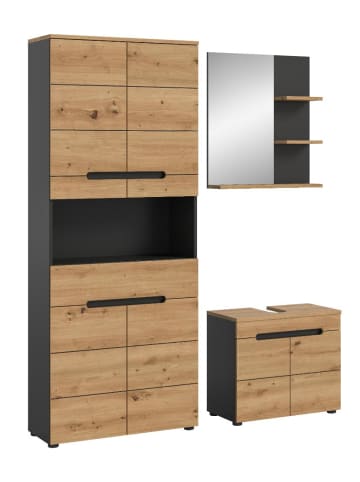 ebuy24 Badmöbelset Canu (3-teilig) Eiche 154 x 34 cm