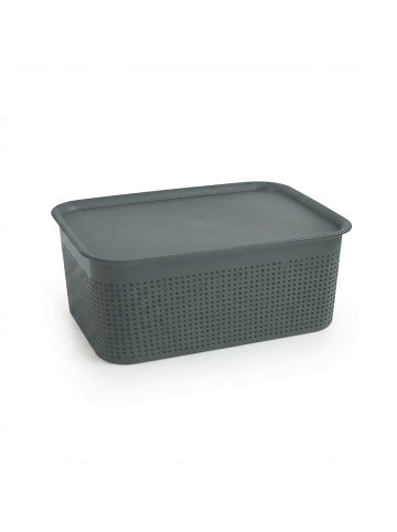 relaxdays 6 x Aufbewahrungsbox in Grau – 5 L