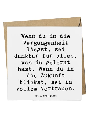 Mr. & Mrs. Panda Grußkarte Spruch Freude und Vertrauen mit Spruch in Weiß