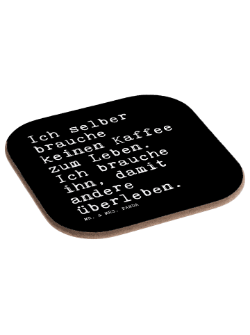 Mr. & Mrs. Panda Bierdeckel Ich selber brauche keinen... mit Spruch in Schwarz