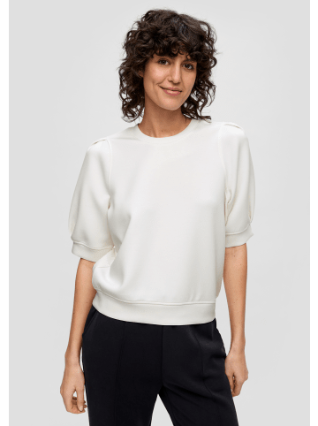 S. Oliver Sweatshirt kurzarm in Creme